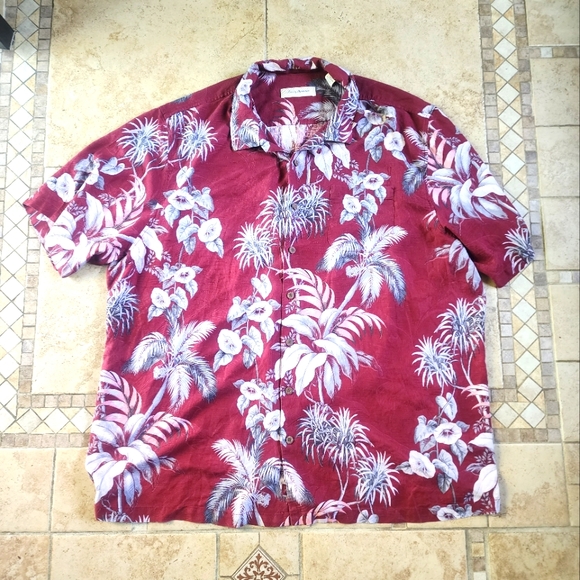 Tommy Bahama Silk Floral Button Down Shirt - Picture 1 of 4